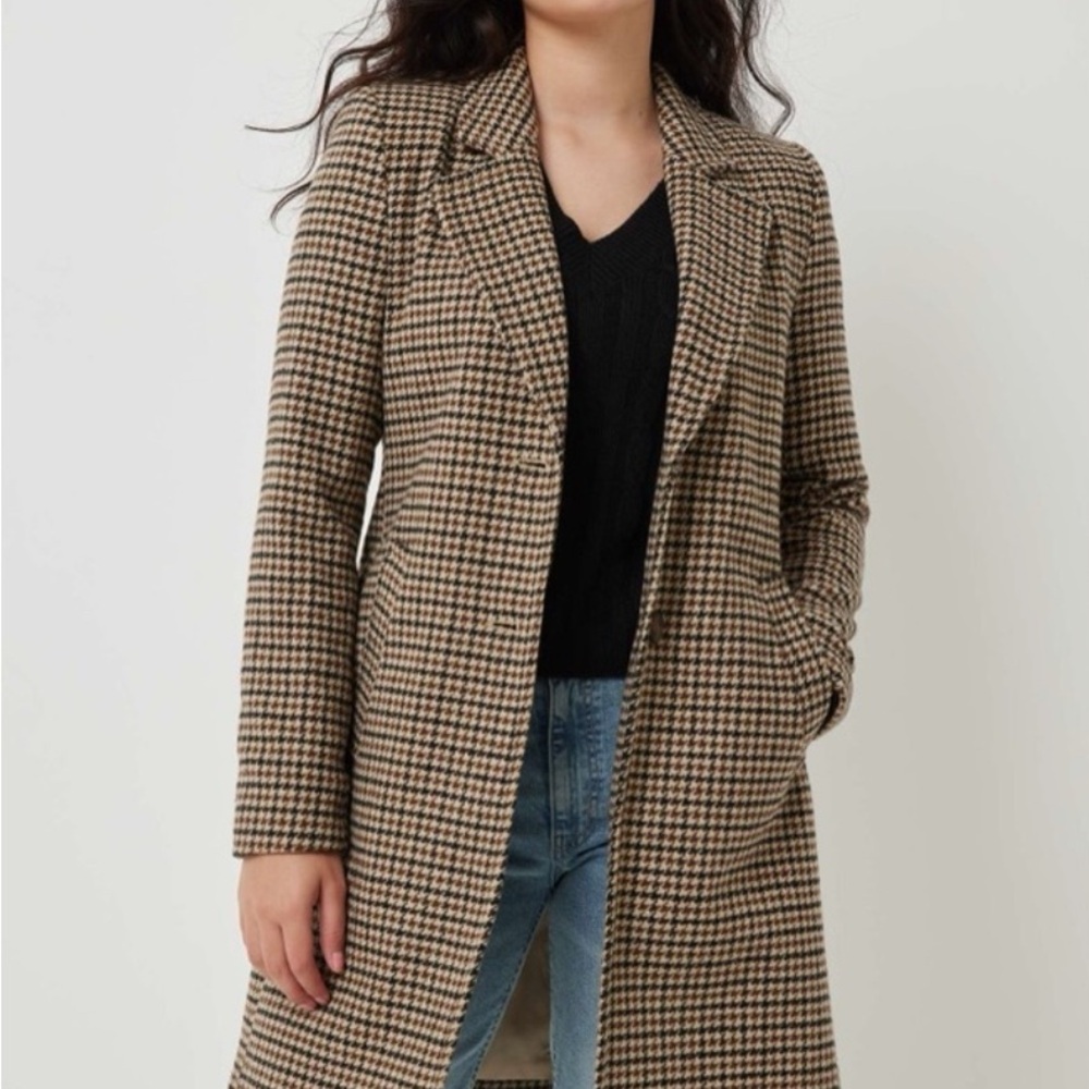 Philosophy Brown Houndstooth Trench Coat